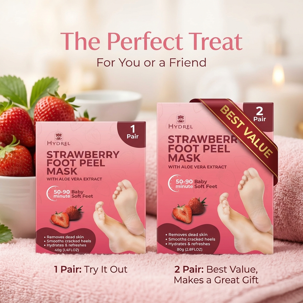 Hydrel Full Ritual Set – 2× 2 Pair Foot Peel Masks + Foot Gel